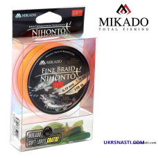 Плетёный шнур Mikado Nihonto Fine Braid диаметр 0,45мм размотка 150м оранжевый